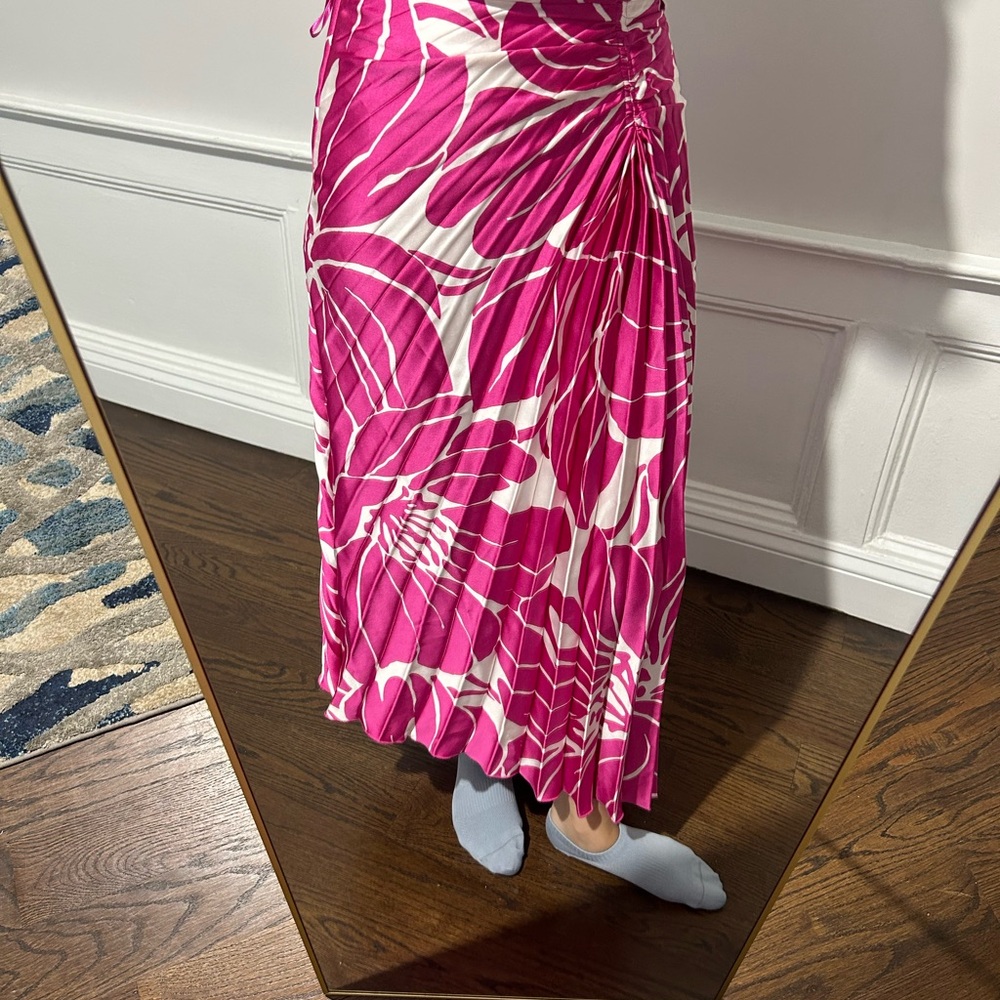Mango Pink Pleated Maxi Skirt Resort Wear